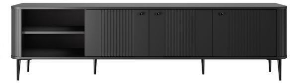 TV skrinka Vesper 3D 187 cm - čierna / čierne nohy