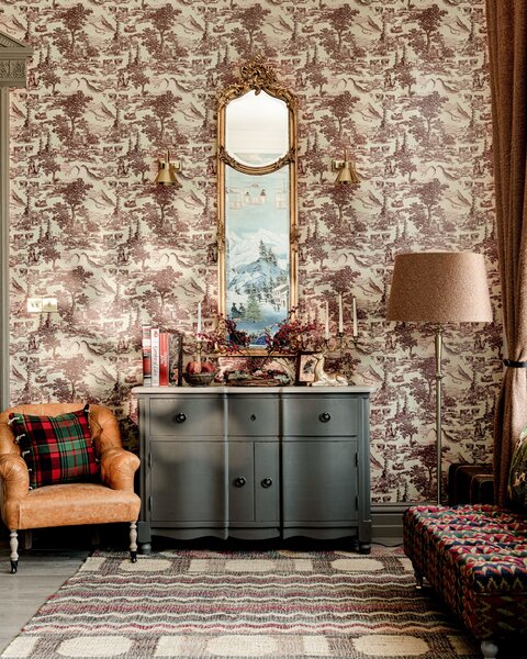 MINDTHEGAP Toile Du Tyrol Burgundy - tapeta