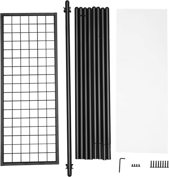 Viacúčelový šatníkový regál STEEW 92,5x153 cm čierny