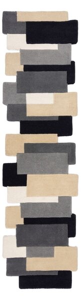 Šedý vlnený koberec behúň 230x60 cm Collage - Flair Rugs