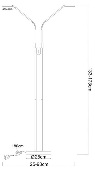 LED stojacia lampa Silvio, 2-pl., niklová, stmievateľné, Hliník / sivá / zinok, Obývacia izba / jedáleň, kov, Stolová lampa