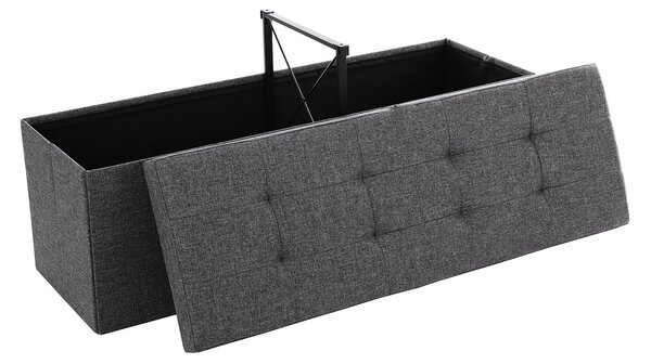 Taburet s odklápacím vekom OTTOMAN 110x38 cm, tmavosivý