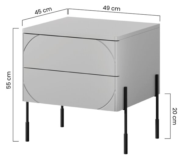 Nočný stolík Sonatia 45 cm - olivová