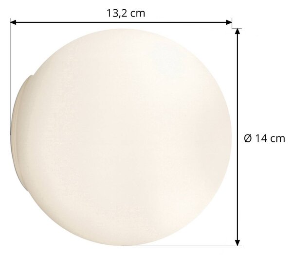 Artemide Nástenné svetlo Dioscuri, IP44, Ø 14 cm, Biela / opálová, Chodba, Sklo, Dizajn, Nástenné svietidlo