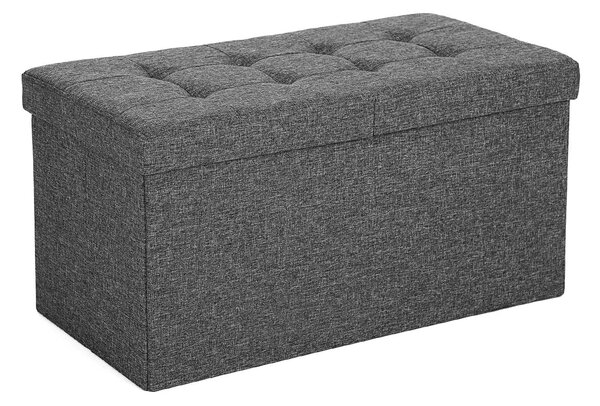 Taburet s odklápacím vekom OTTOMAN 76x38 cm, tmavosivý