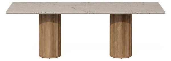 Tribu Jedálenský stôl Otto, Tribu, obdĺžnikový 290x110x95 cm, rám teak, doska prírodný kameň travertine