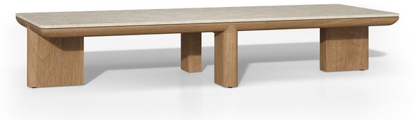 Tribu Nízky stolík Amanu, Tribu, obdĺžnikový 155x58x28 cm, rám teak, doska keramika dekor sabbia