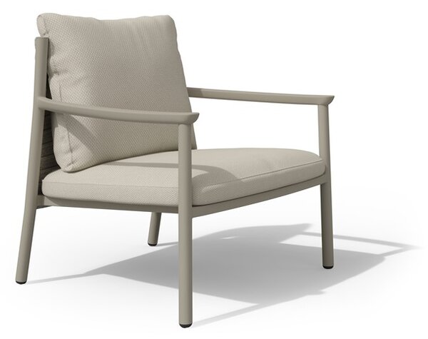 Tribu Nízke kreslo Lucca, Tribu, rám hliník farba linen, lankový výplet farba linen, bez sedákov