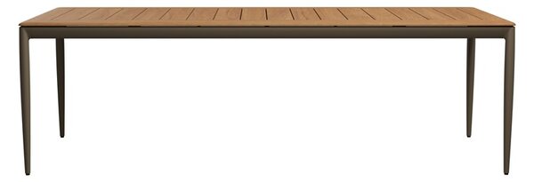 Tribu Jedálenský stôl Nagomi, Tribu, obdĺžnikový 240x100x74,8 cm, rám hliník farba linen, doska teak