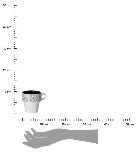 Keramický hrnček so stojanom Ethnik 260 ml sada 6ks