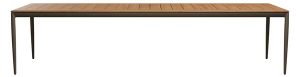 Tribu Jedálenský stôl Nagomi, Tribu, obdĺžnikový 320x100x74,8 cm, rám hliník farba linen, doska teak