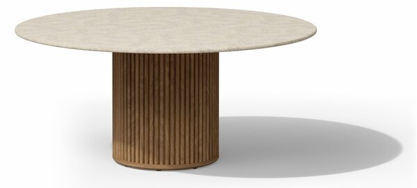 Tribu Jedálenský stôl znížený Otto, Tribu, okrúhly 148x67 cm, rám teak, doska keramika dekor sabbia