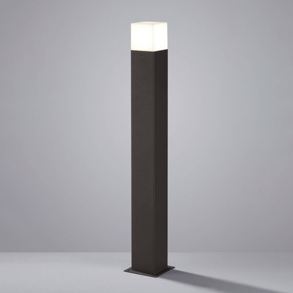 Trio Lighting chodníkové LED svetlo HUDSON, antracitová farba, výška 80 cm, kov, IP44, Čierna, Hliník, Moderný, Osvetlenie príjazdovej cesty