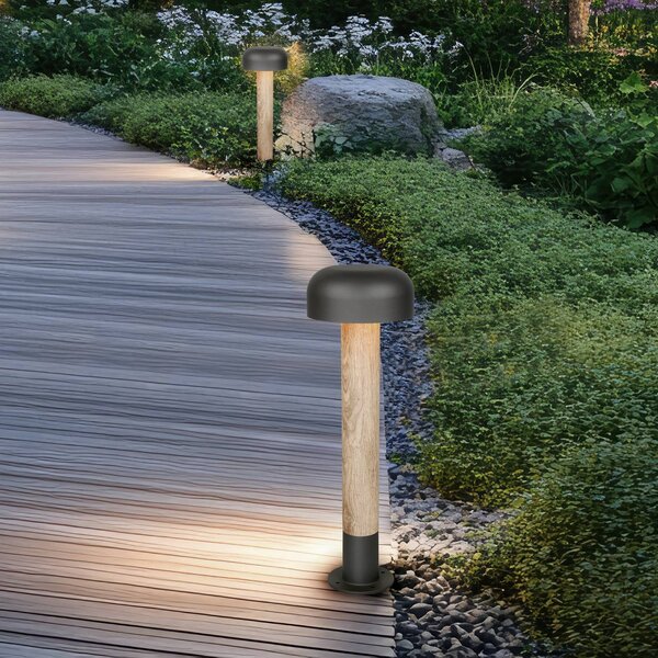 Trio Lighting Chodníkové svetlo FRASER, betónový vzhľad, výška 54 cm, kov, IP54, Hliník / sivá / zinok, Hliník, Moderný, Osvetlenie príjazdovej cesty