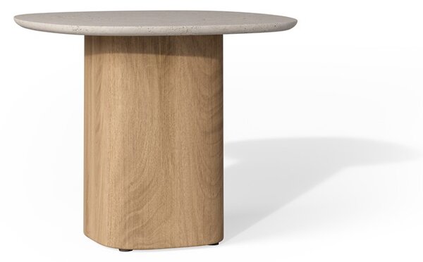 Tribu Odkladací stolík Seren, Tribu, štvorcový 58x58x46 cm, rám teak, doska travertín