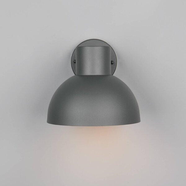Trio Lighting Vonkajšie nástenné svietidlo ELBE, antracitová farba, Ø 20 cm, kov, IP44, Čierna, Hliník, Nástenné svietidlo