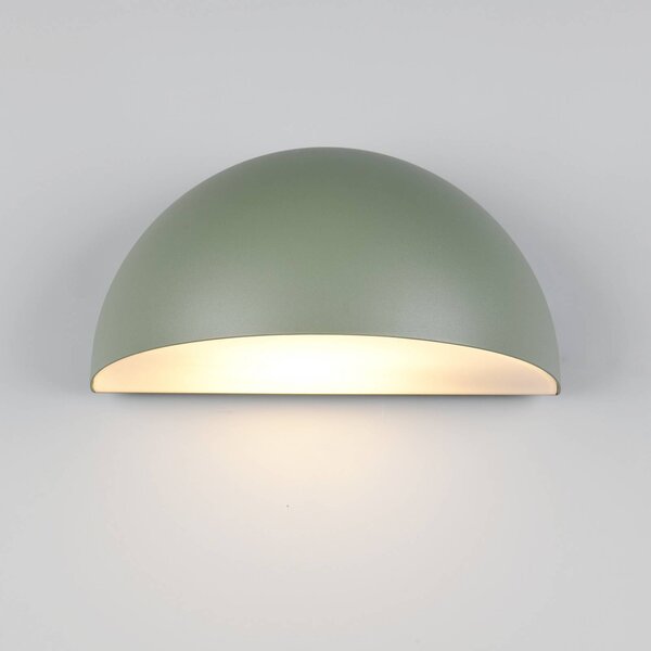 Trio Lighting Vonkajšie nástenné svietidlo MAAS, zelené, šírka 27 cm, kov, IP44, Zelená, Hliník, Moderný, Nástenné svietidlo