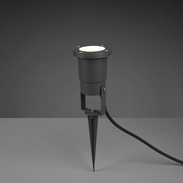 Trio Lighting Zemný reflektor UBANGI, antracit, kov, IP65, GU10, Čierna, Hliník, Moderný, Vonkajše bodové svietidlo / bodateľné do zeme