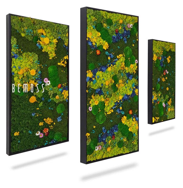 Machový set obrazov TORRES - 2ks 45 x 90cm + 1ks 60 x 120cm