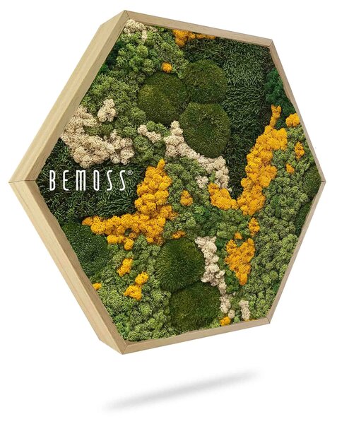 Machový Hexagon BEMOSS® ORTHO YELLOW - Priemer 30 cm (v najširšom mieste šesťuholníka)