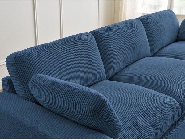 Modrá menčestrová pohovka 250 cm Belair – Bobochic Paris