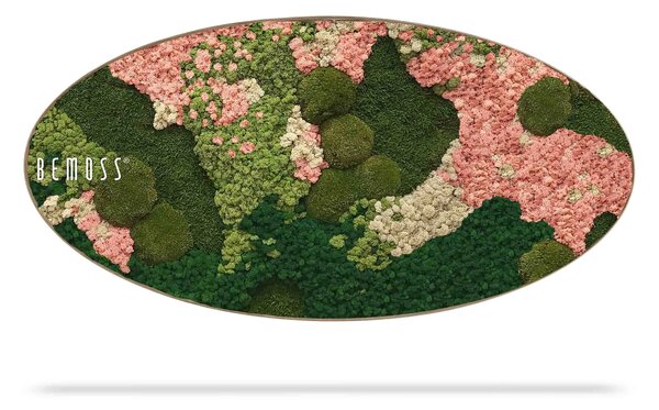 Machový obraz Elipsa BEMOSS® ORTHO PINK - 50 x 100 cm