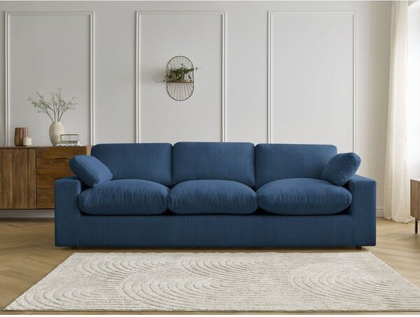 Modrá menčestrová pohovka 250 cm Belair – Bobochic Paris