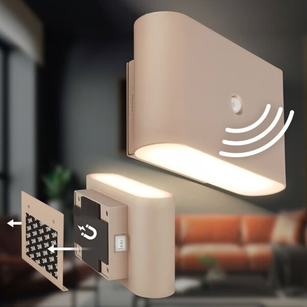 Briloner 3878011 - LED nabíjateľné nástenné svietidlo so senzorom CHAT LED/3W/5V 2000 mAh béžová