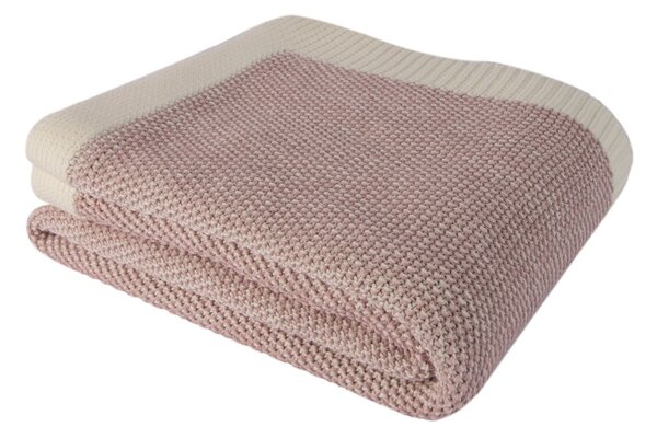 Ružová bavlnená deka Clen, 130 × 170 cm
