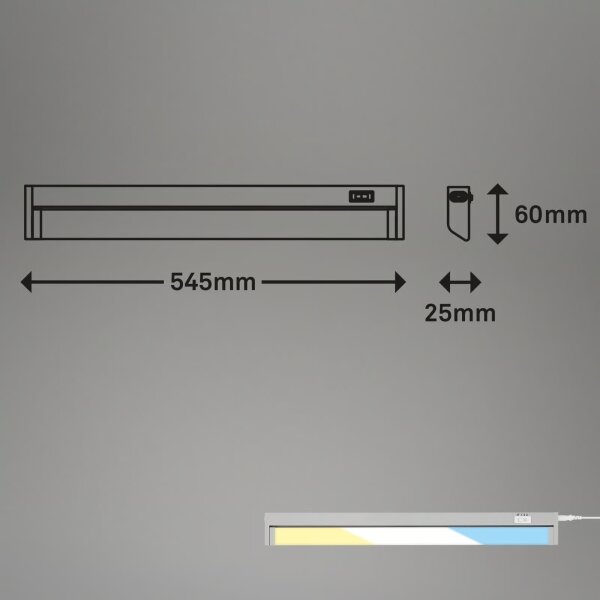 Brilo - LED podskrinkové svietidlo LED/6W/230V 2700/4000/6500K 54,5 cm strieborné