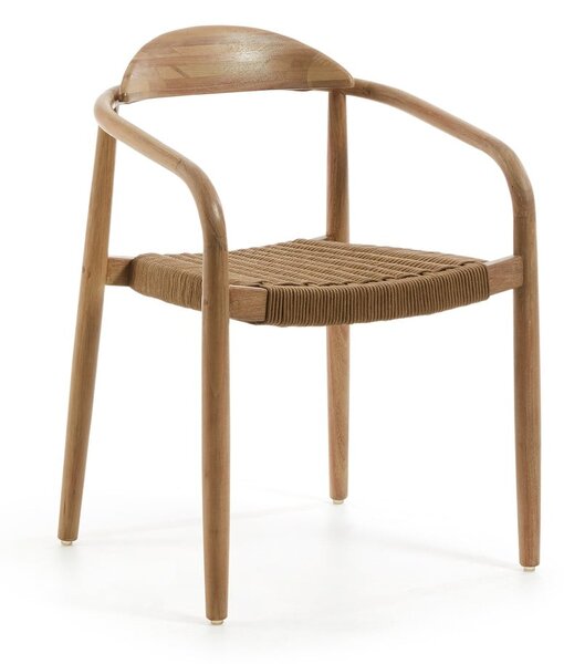 Drevená stolička s béžovým sedákom Kave Home Glynis