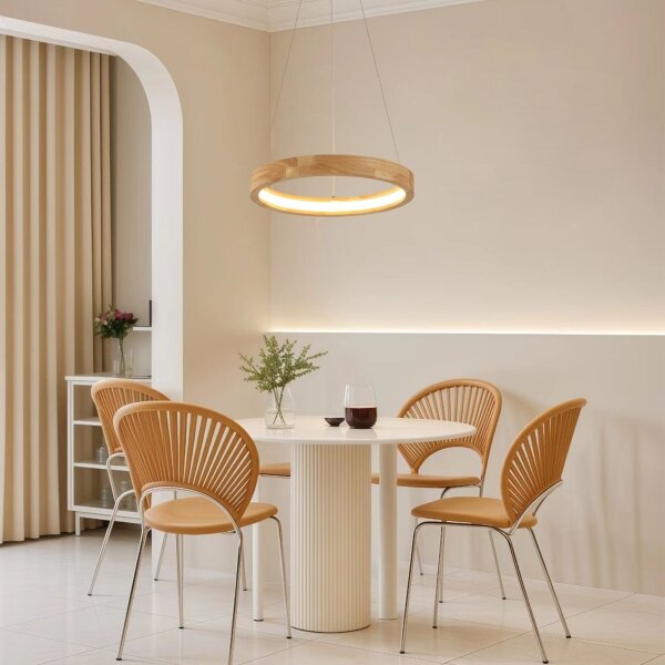 Brilagi - LED luster na lane UMEA WOOD, LED/30W/230V, priemer 40 cm, drevo