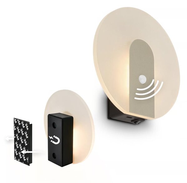 Briloner 3889012 - LED dobíjateľné nástenné svietidlo so senzorom TARO LED/2,5W/5V 1800 mAh matné