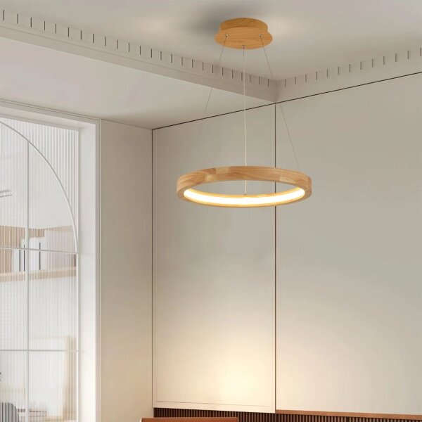 Brilagi - LED luster na lane UMEA WOOD, LED/30W/230V, priemer 40 cm, drevo