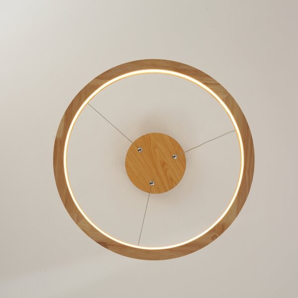 Brilagi - LED luster na lane UMEA WOOD, LED/30W/230V, priemer 40 cm, drevo