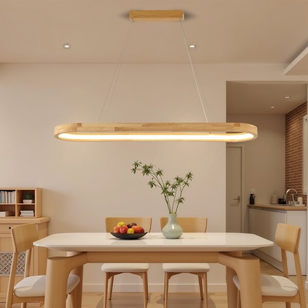 Brilagi - LED závesný luster na lankách UMEA WOOD LED/40W/230V 90x22 cm drevo