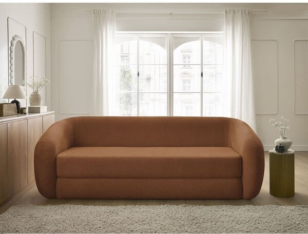 Oranžová ženilková rozkladacia pohovka 228 cm Neyo – Bobochic Paris