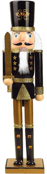 Luskáčik vojak 70cm čierny (bytová dekorácia na vianoce)