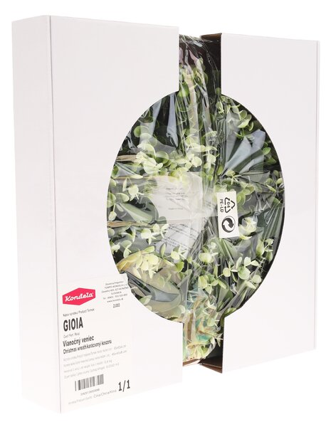 TEMPO-KONDELA GIOIA, dekoračný veniec na dvere, zelená, priemer 45 cm