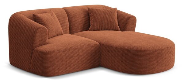 Menčestrová rohová pohovka v terakotovej farbe (pravý roh/s leňoškou) Campi – Cosmopolitan Design