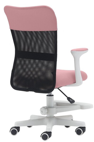 Detská stolička Neoseat MONKEY WHITE s podnožou — látka, biela / svetlo ružová