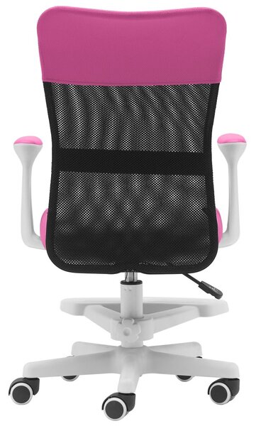 Detská stolička Neoseat MONKEY WHITE s podnožou — látka, biela / tmavo ružová