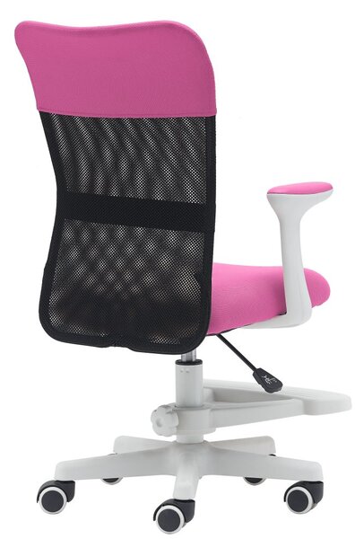 Detská stolička Neoseat MONKEY WHITE s podnožou — látka, biela / tmavo ružová
