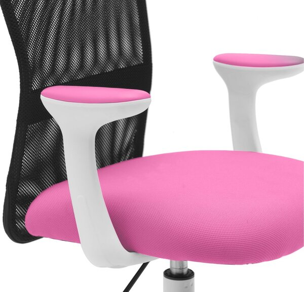 Detská stolička Neoseat MONKEY WHITE s podnožou — látka, biela / tmavo ružová