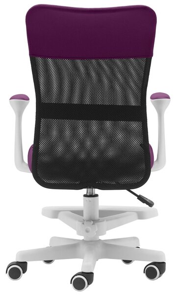 Detská stolička Neoseat MONKEY WHITE s podnožou — látka, biela / fialová