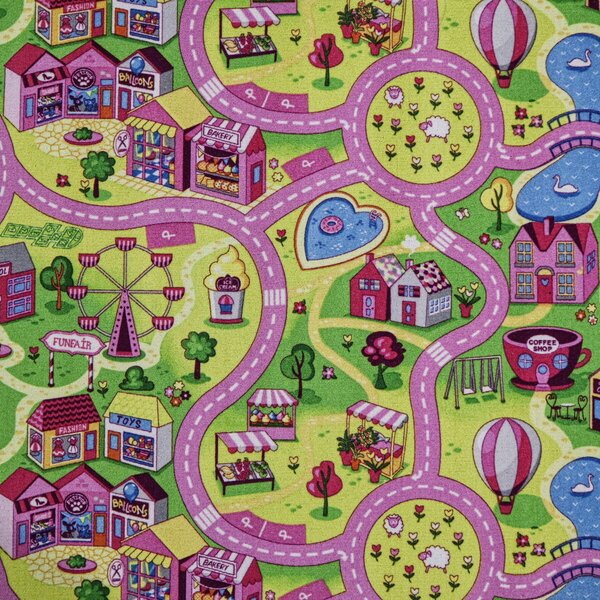 Associated Weavers, Detský kusový koberec cesty Sweet Town, 95x133, viacfarebná, detská izba