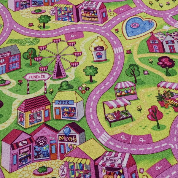 Associated Weavers, Detský kusový koberec cesty Sweet Town, 95x133, viacfarebná, detská izba