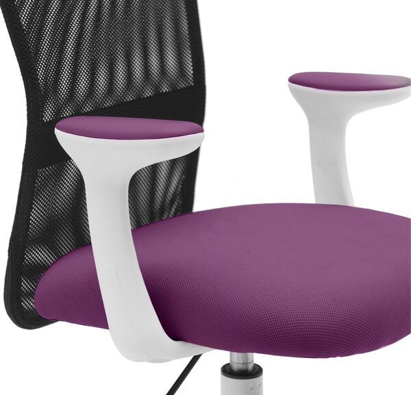 Detská stolička Neoseat MONKEY WHITE s podnožou — látka, biela / fialová