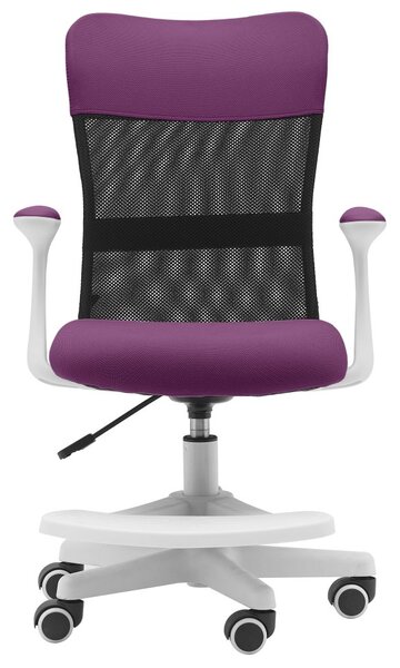 Detská stolička Neoseat MONKEY WHITE s podnožou — látka, biela / fialová