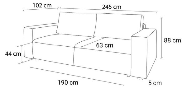 Tmavosivá menčestrová rozkladacia pohovka 245 cm Nihad – Bobochic Paris